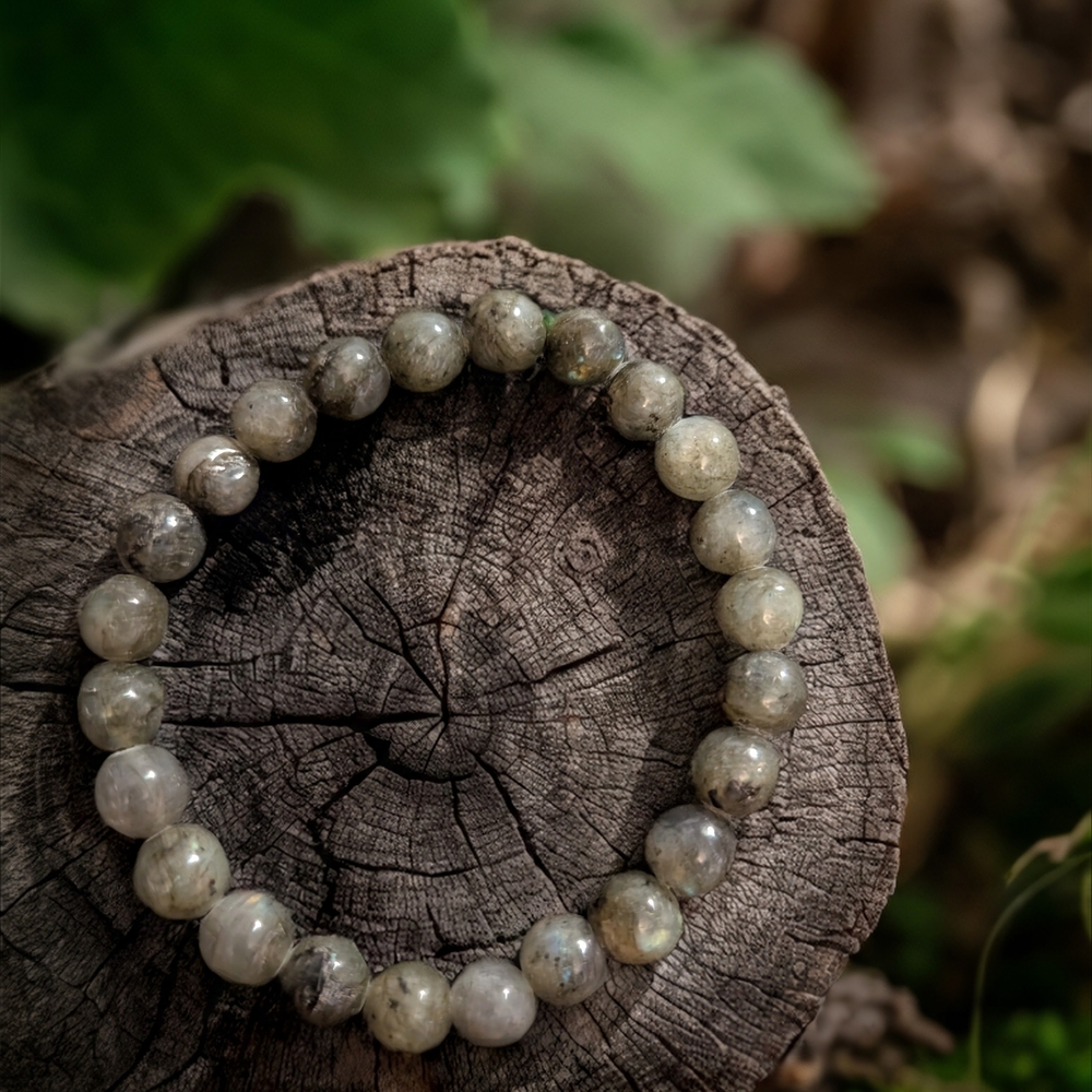 Elegant Larvikite Beaded Bracelet